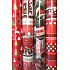 Zöwie Geschenkpapier 70 x 500 cm Weihnachtsrot weiße Streifen mit Sternen und Tupfen