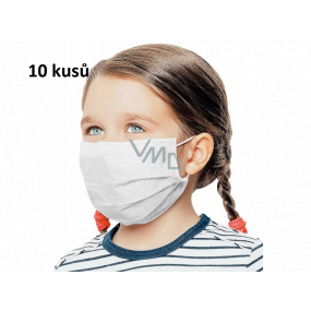 Schleier 3-lagiger medizinischer Vlies-Einwegartikel, geringer Atemwiderstand für Kinder 10 Stück weiß ohne Aufdruck