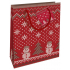 Nekupto Geschenk Papiertüte 23 x 18 x 10 cm Weihnachtsrot Strickmuster WBM 1933 30