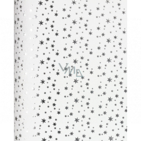 Zöwie Geschenkpapier 70 x 150 cm Weihnachten Luxus Weiß Weihnachten weiß - silberne Sterne