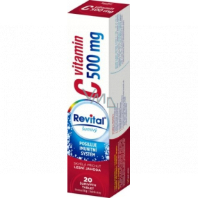 Revital Vitamin C Nahrungsergänzungsmittel mit Walderdbeeren für eine normale Funktion des Immunsystems 500 mg 20 Brausetabletten