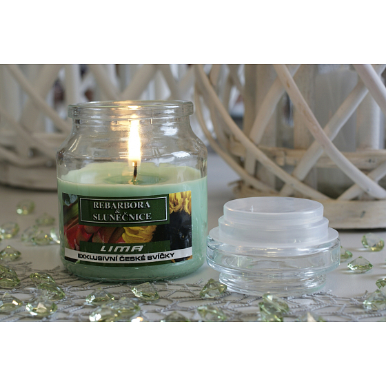 Lima Aroma Dreams Rhabarber und Sonnenblumen Duftkerze Glas mit Deckel 120 g