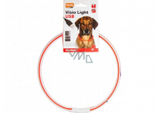 Karlie Flamingo LED Hundehalsband rot-weiß, Einheitsgröße 20-75 cm, wiederaufladbar