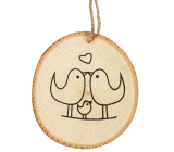 Lovebirds Holzdekoration zum Aufhängen 10 cm