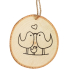 Lovebirds Holzdekoration zum Aufhängen 10 cm
