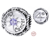 Charme Sterling Silber 925 Sternzeichen, Zirkonia Krebs, Perle für Armband
