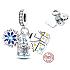 Charm Sterlingsilber 925 Weihnachten 3-in-1 Häuschen, Stern, Schneemann, Anhänger für Armband Winter