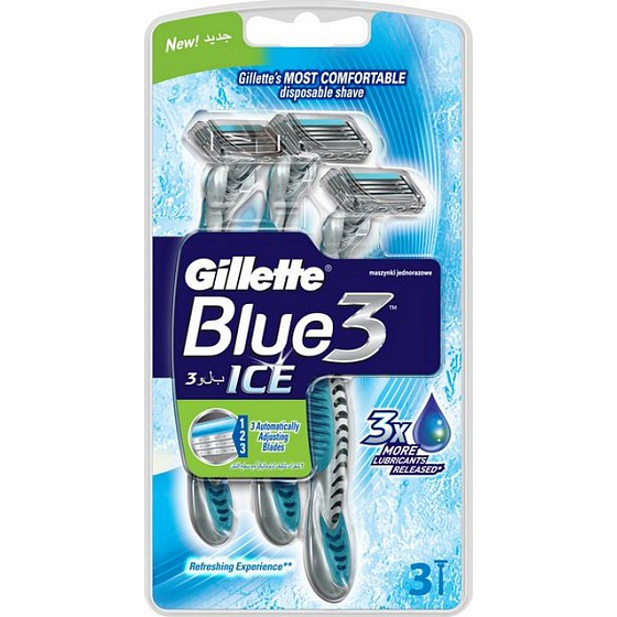 Gillette Blue 3 Eisrasierer 3-schneidig für Herren 3 Stück