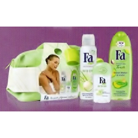 FA Rice Dry Duschgel + Deodorant Spray + Deostick + Beutel, Kosmetikset