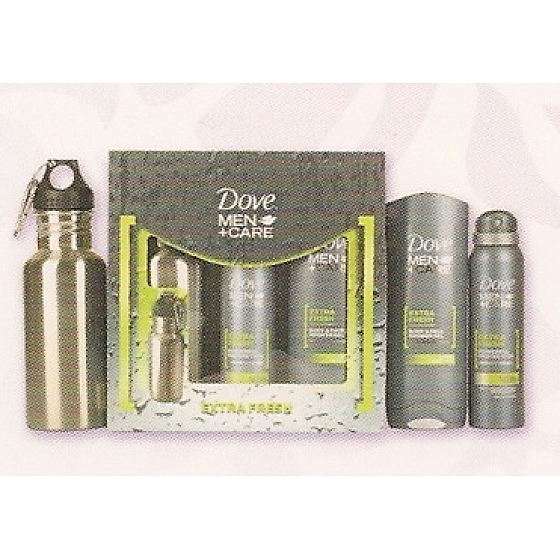 Dove Men + Care Extra Frisches Duschgel 250 ml + Antitranspirant-Spray + Flasche, Kosmetikset