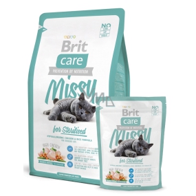 Brit Care Missy Sterilisiertes Huhn + Reis für sterilisierte Katzen 2 kg, hypoallergenes Komplettfutter
