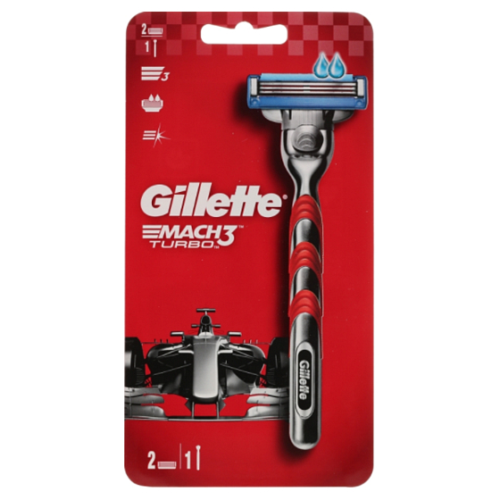 Gillette Mach3 Turbo Rasierer + Ersatzkopf 1 Stück für Männer