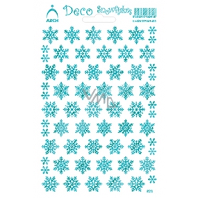 Bogen Holographische dekorative Aufkleber Weihnachtsschneeflocken türkis 18 x 11,5 cm 1 Bogen