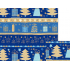 Nekupto Geschenkpapier 70 x 200 cm Weihnachtsblau mit Bäumen und Geschenken