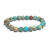 Jaspis / Regalit Imperial Sea Sediment Türkis Armband elastisch gemischtes Mineral, Kugel 8 mm / 16 - 17 cm