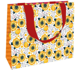 Nekupto Geschenkpapier Tasche 23 x 17,5 x 10 cm Orange Blumen