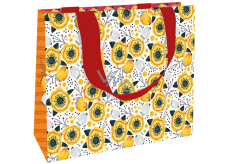 Nekupto Geschenkpapier Tasche 23 x 17,5 x 10 cm Orange Blumen
