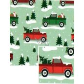 Nekupto Weihnachtsgeschenkpapier 70 x 200 cm Grüne Autos