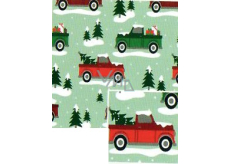 Nekupto Weihnachtsgeschenkpapier 70 x 200 cm Grüne Autos