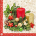 Aha Papierservietten 3 Lagen 33 x 33 cm 20 Stück Weihnachtsrot, goldene Kerze, Tannennadeln