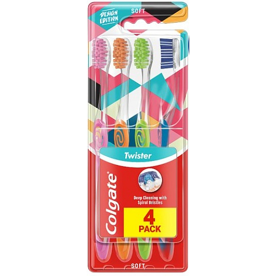 Colgate Twister Design Edition Soft Zahnbürste 4 Stück