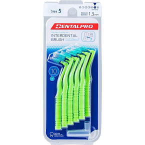 DentalPro Interdentalbürste gebogen 1,5 mm grün, 10 Stück DentalPro Interdentalbürste gebogen 1,5 mm grün, 10 Stück