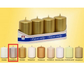 Lima Kerze glatt Metall silber Rund 40 x 70 mm 4 Stück