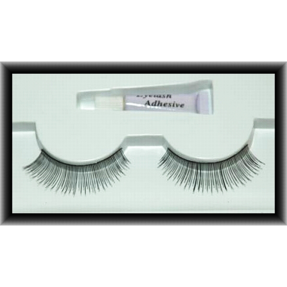 EyelaShes Falsche Wimpern mit Kleber 12 schwarz 1 Paar