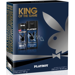 Playboy King of The Game Deodorant Spray für Männer 150 ml + Duschgel für Männer 250 ml, Kosmetikset
