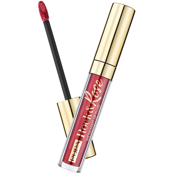 Pupa Rock & Rose Matt Lip Fluid flüssiger metallischer Lippenstift 001 Insolent Red 3 ml