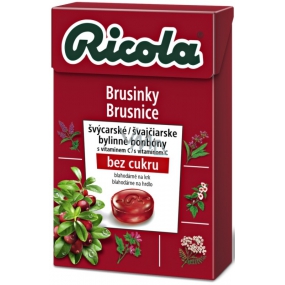 Ricola Cranberry - Cranberries Schweizer Kräutersüßigkeiten ohne Zucker mit Vitamin C 40 g