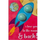 Bomb Cosmetics Love The Moon & Back Funkelnde Grußkarte mit Ballistik 40 g