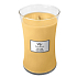 WoodWick Oat Flower - Haferblumenduftkerze mit Holzdocht und Deckelglas groß 609 g