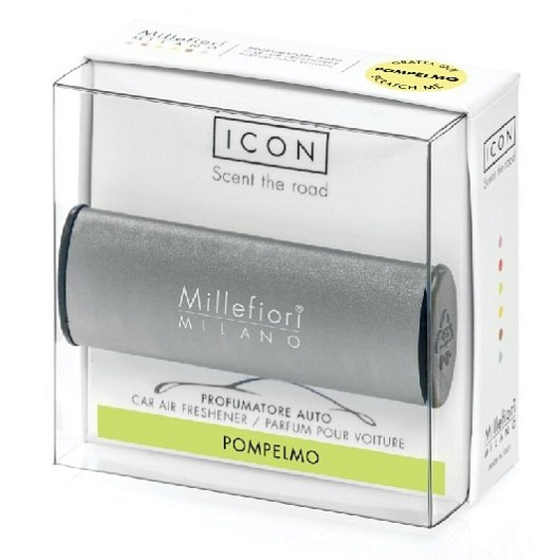 Millefiori Milano Icon Pompelmo - Grapefruit Autoduft Metallo Anthrazit matt riecht bis zu 2 Monate 47 g