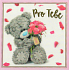 Me To You 3D-Grußkarte Für Sie Teddybär mit rosa Rosen 15 x 15 cm