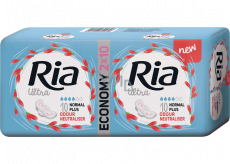 Ria Ultra Normal Plus Geruchsneutralisierer ultradünne Damenbinden mit Flügeln 2 x 10 Stück