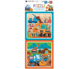 Baby Genius Puzzle Baumaschinen 15 x 15 cm, 16 und 20 Teile, 2 Bilder