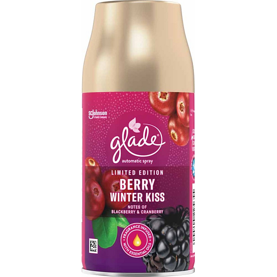 Glade Berry Winter Kiss automatischer Lufterfrischer mit dem Duft von Brombeeren und Preiselbeeren, Nachfüllspray 269 ml