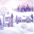 Nekupto Weihnachtsgeschenkkarten Schneebedeckte Häuser 6,5 x 6,5 cm 6 Stück