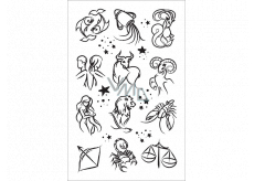 Tattoo-Aufkleber Zodiac schwarz 13 x 8,5 cm