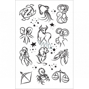 Tattoo-Aufkleber Zodiac schwarz 13 x 8,5 cm