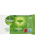 Dettol 2 in 1 Fresh Desinfektionstücher für Hände und Oberflächen, 15 Stk