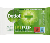 Dettol 2 in 1 Fresh Desinfektionstücher für Hände und Oberflächen, 15 Stk