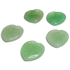 Avanturin grün Hmatka, Heilstein in Form eines Herzens Naturstein 3 cm 1 Stück, Glücksstein