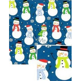 Nekupto Weihnachtsgeschenkpapier 70 x 500 cm Blaue Schneemänner