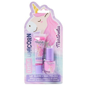 Martinelia Little Unicorn Lipgloss 6 ml + Nagellack 4 ml, Kosmetikset für Kinder