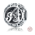 Sterling Silber 925 Magic Alphabet Buchstabe A mit Blumen, Perle für Armband