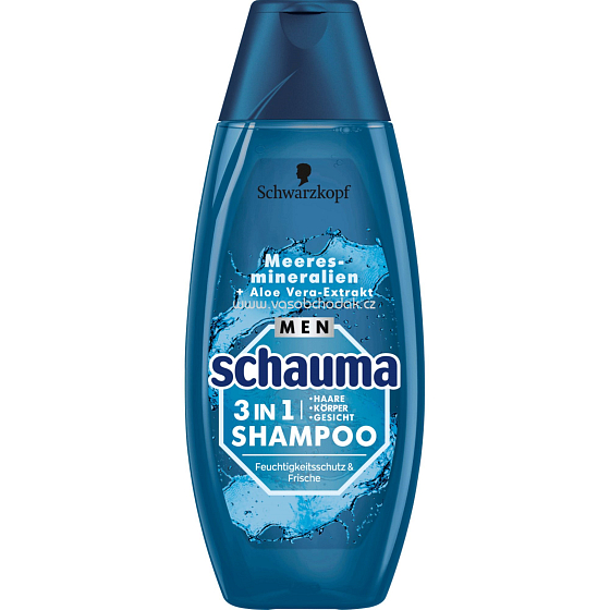 Schauma Men Meeresmineralien 3in1 Shampoo für Haare, Gesicht und Körper für Männer 350 ml