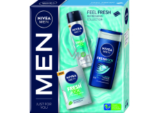 Nivea Men Fresh Kick Aftershave 100 ml + Fresh Kick Antitranspirant Deodorant Spray 150 ml + Fresh Kick 3in1 Duschgel 250 ml, Kosmetikset für Männer