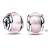 Charme Sterling Silber 925 Rosa Murano Glasperle auf Armband Symbol